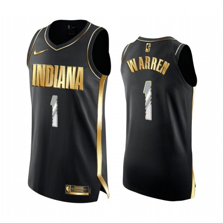 Maglia NBA Indiana Pacers T.J. Warren 1 2020-21 Nero Golden Edition Swingman - Uomo